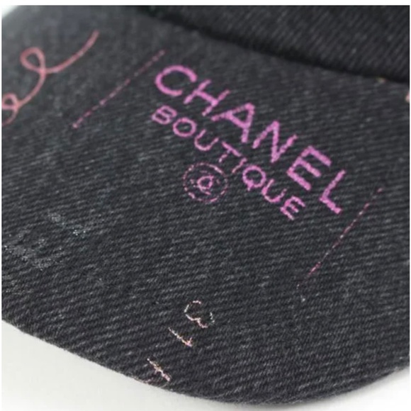 Chanel 22P Black Denim x Pink CC Logo All Over Baseball Cap - Picture 4 of 9